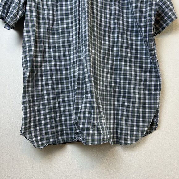 Ralph Lauren Shirt Mens 2XLT Plaid Button Down Short Sleeve Blue Pony Casual - Picture 10 of 13